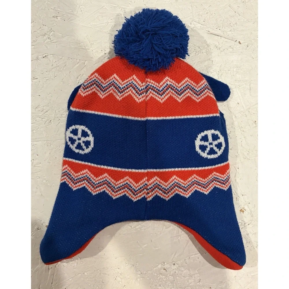 Hot Wheels Kids Size OS Blue Red Hot Flames‎ Wheels Gloves Beanie Hat Set
